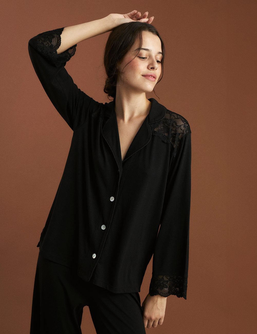 Boyfriend Vera PJ Set Bridal Black