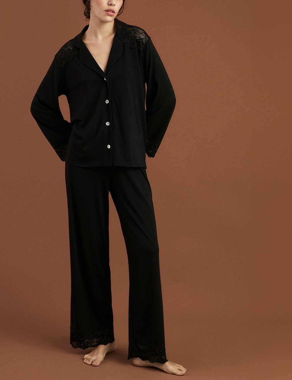 Boyfriend Vera PJ Set Bridal Black