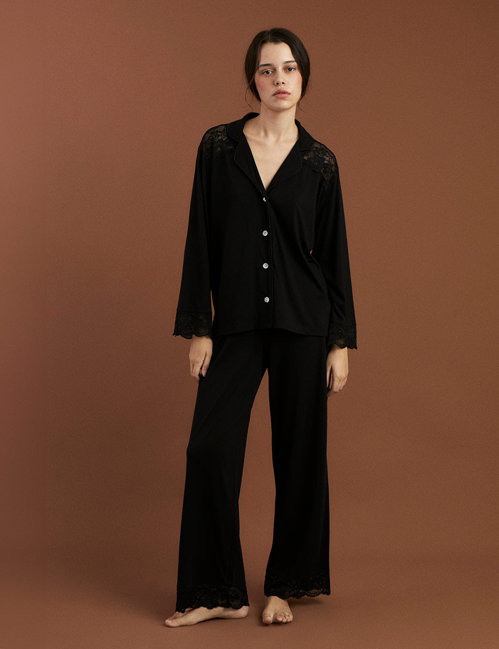 Boyfriend Vera PJ Set Bridal Black