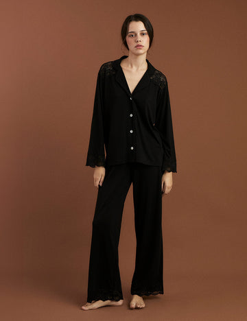 Boyfriend Vera PJ Set Bridal Black