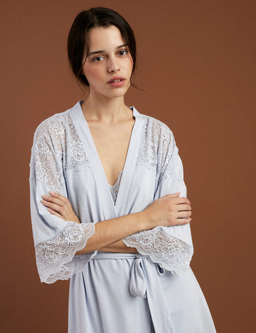 Eliza Robe Bridal Soft Sky