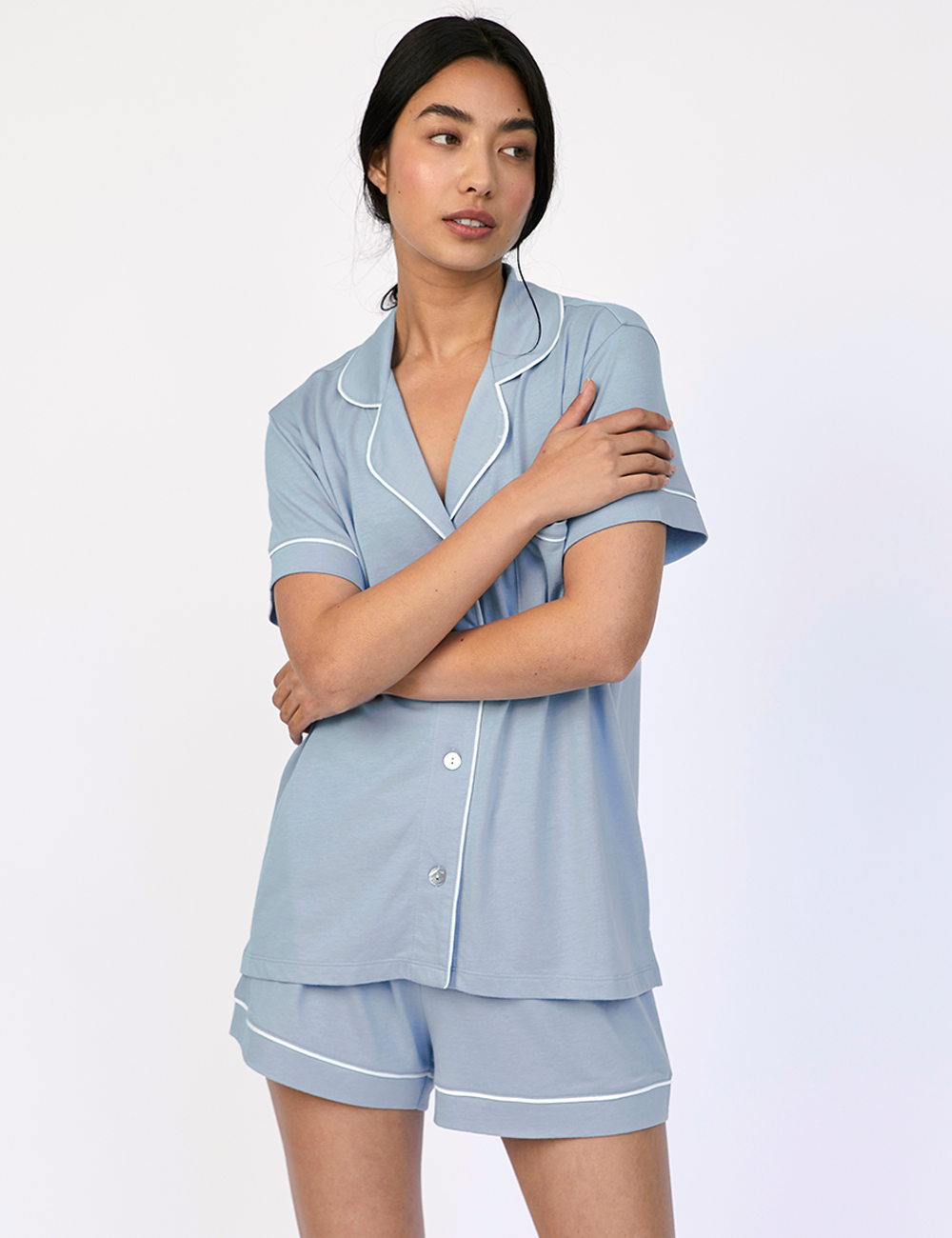 Boyfriend PJ Set Short Morning Sky