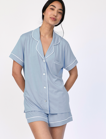 Boyfriend PJ Set Short Morning Sky