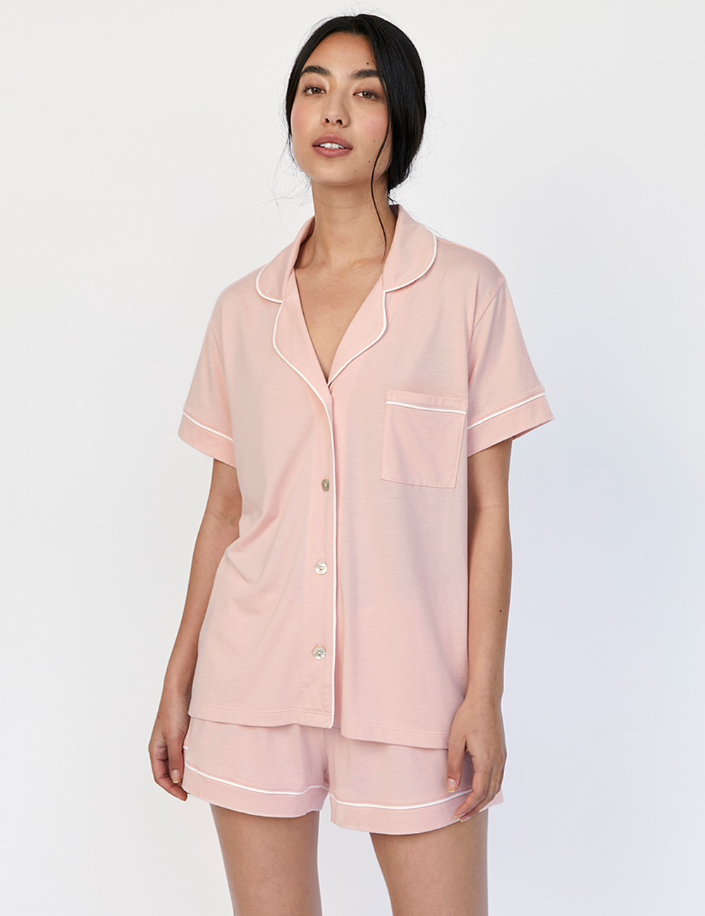 Boyfriend PJ Set Short Misty Rose