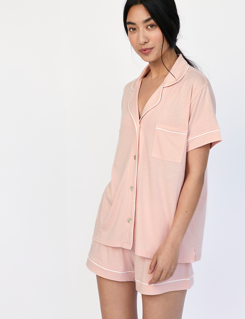 Boyfriend PJ Set Short Misty Rose