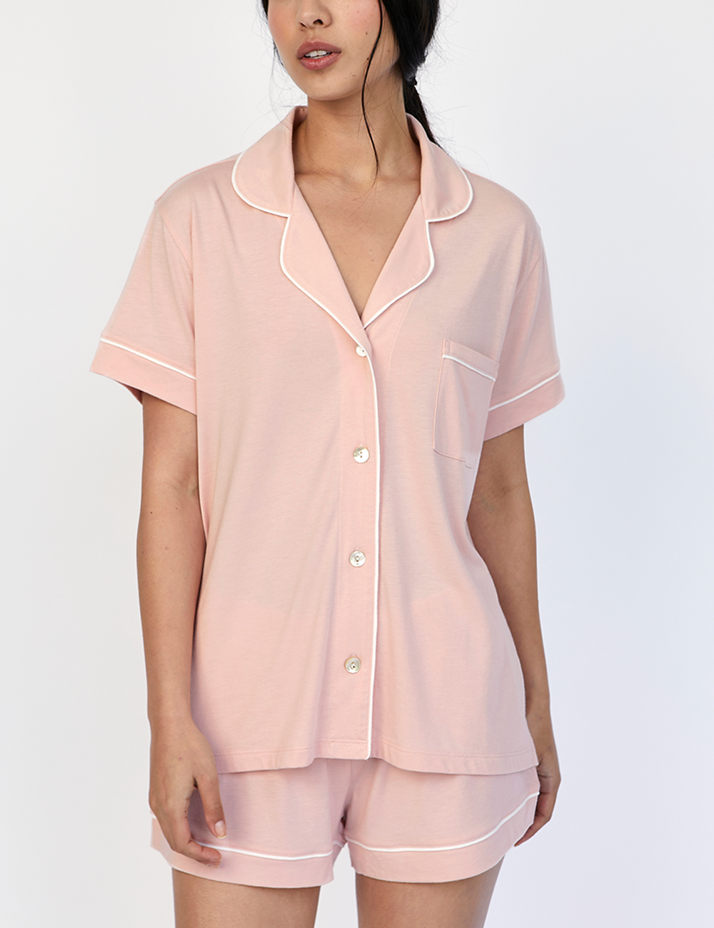 Boyfriend PJ Set Short Misty Rose