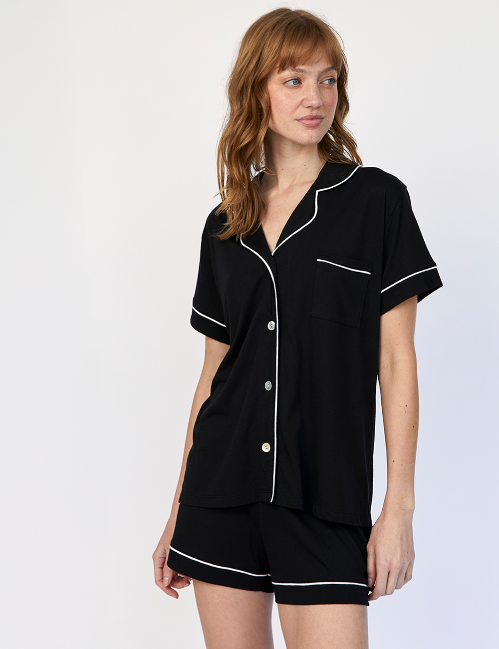 Boyfriend Short PJ Set Black