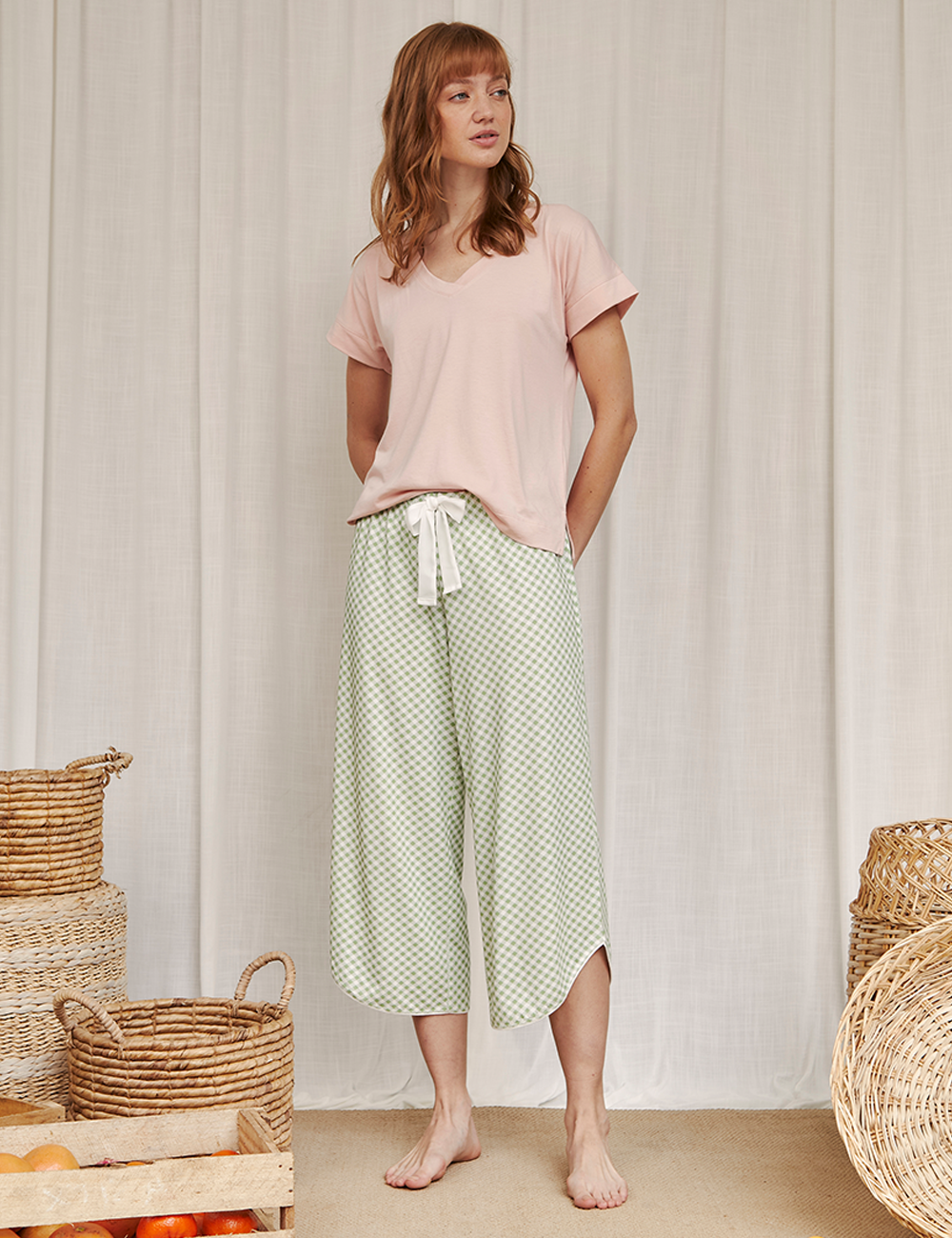 PJ Pant Gingham Green