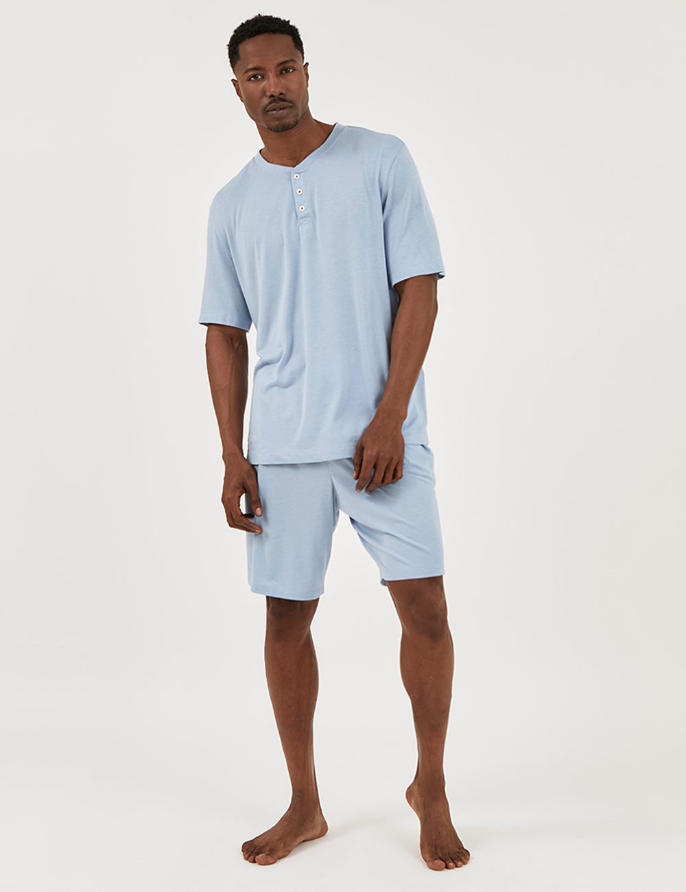 Henley PJ Set Short Morning Sky