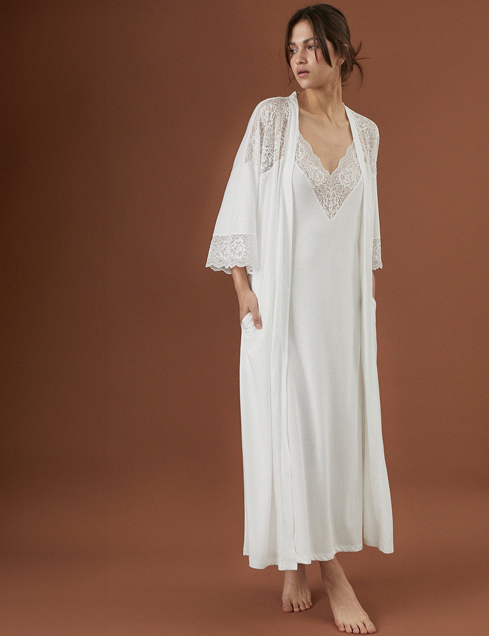Eliza Robe Maxi Bridal Ivory