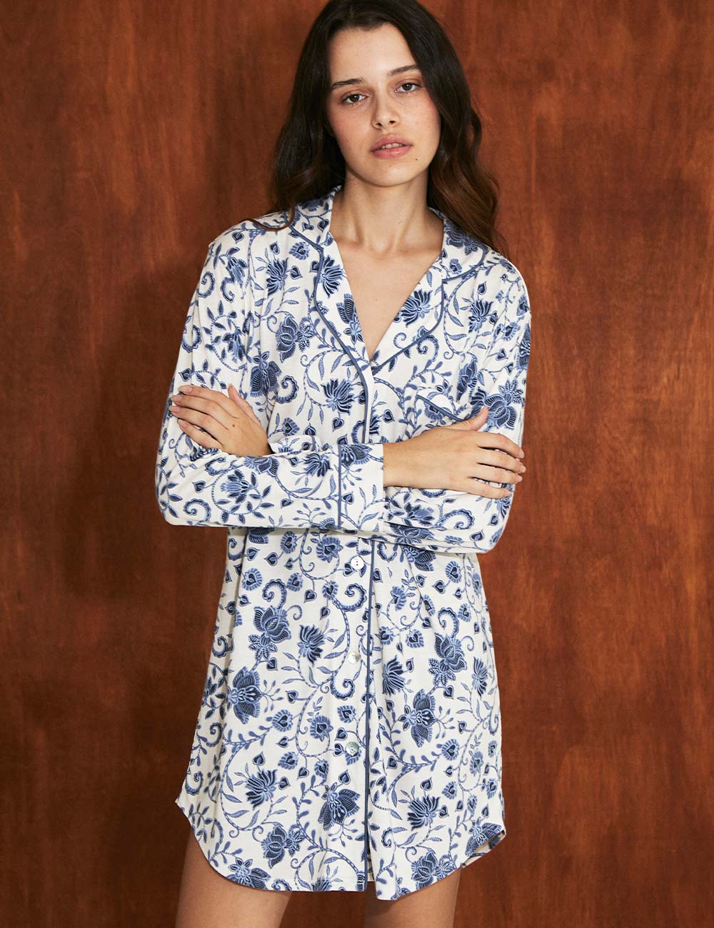 Boyfriend Cami Floral Blues