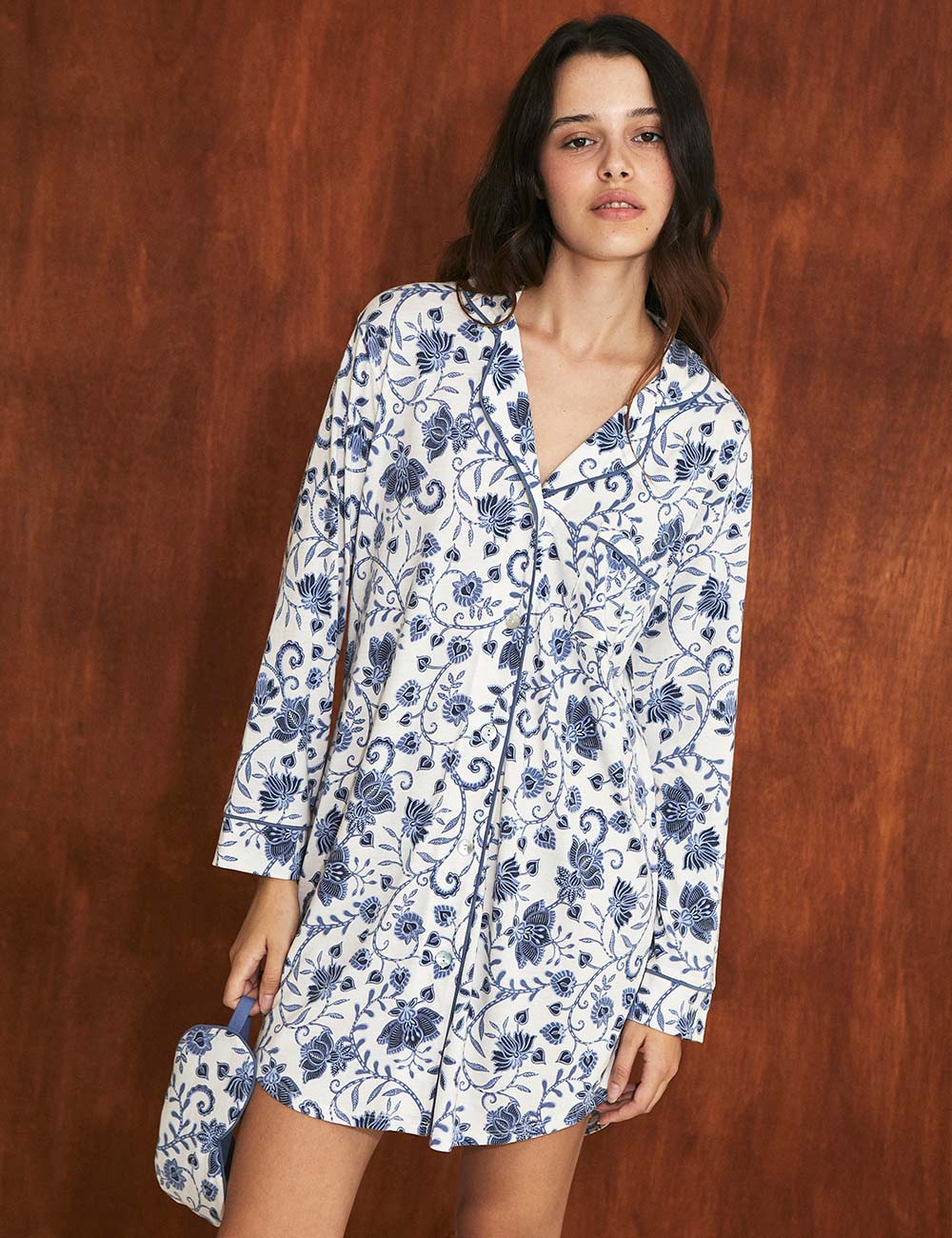 Boyfriend Cami Floral Blues