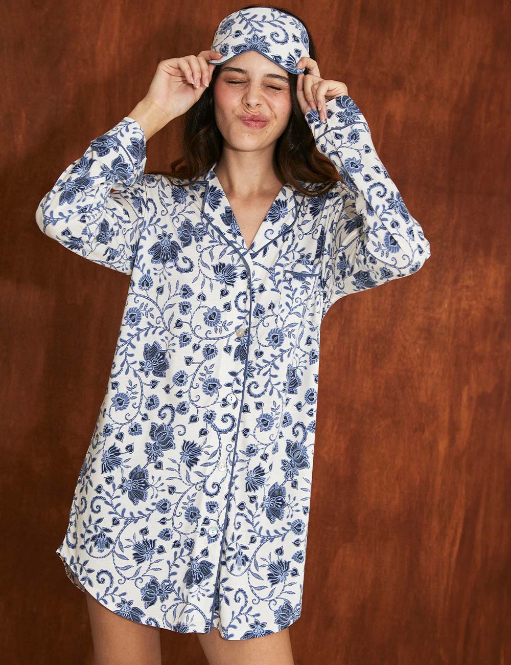 Boyfriend Cami Floral Blues