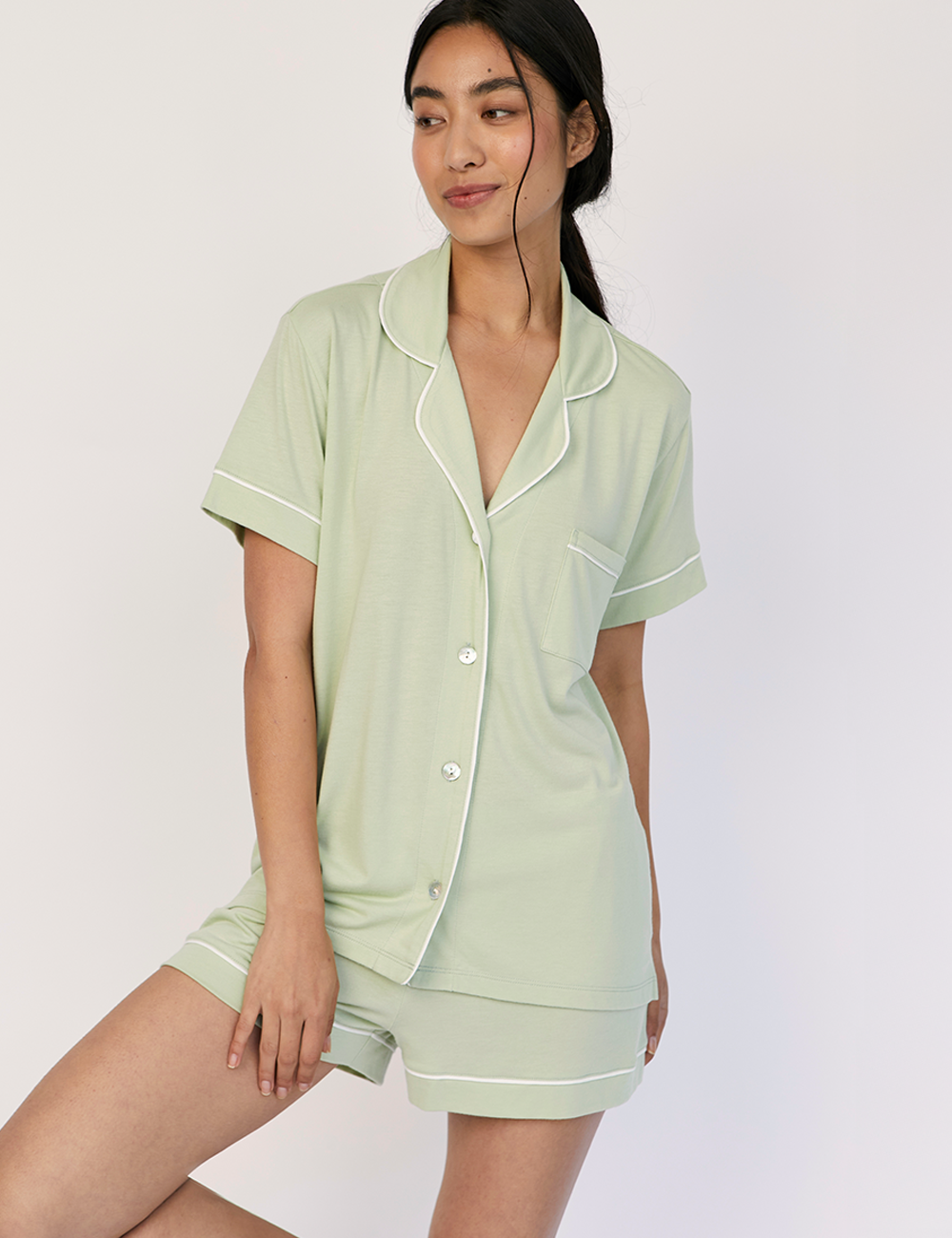 Boyfriend PJ Set Short Aloe