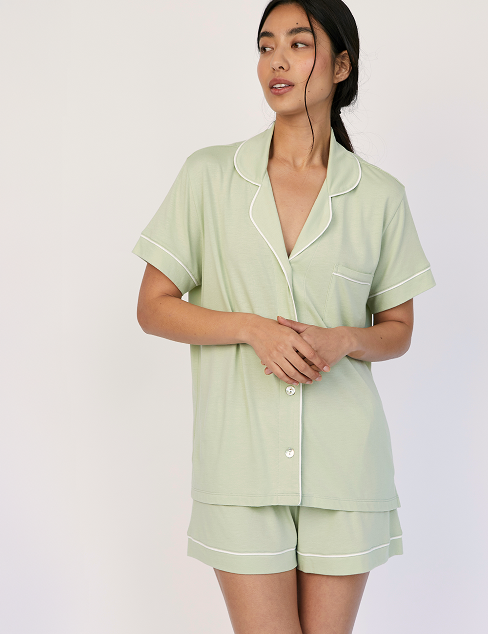 Boyfriend PJ Set Short Aloe