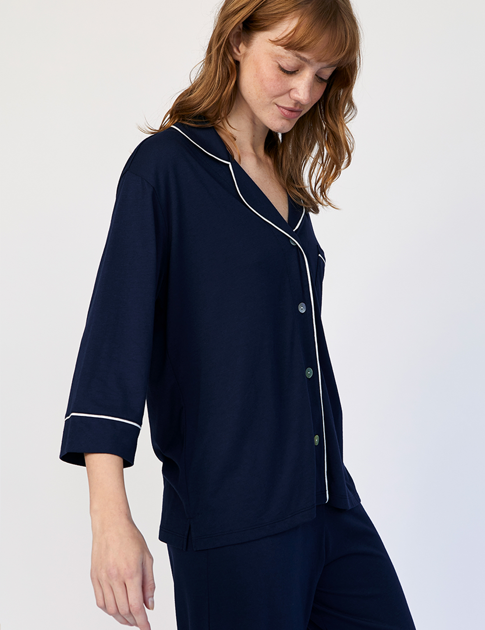 Boyfriend Midi PJ Set Indigo