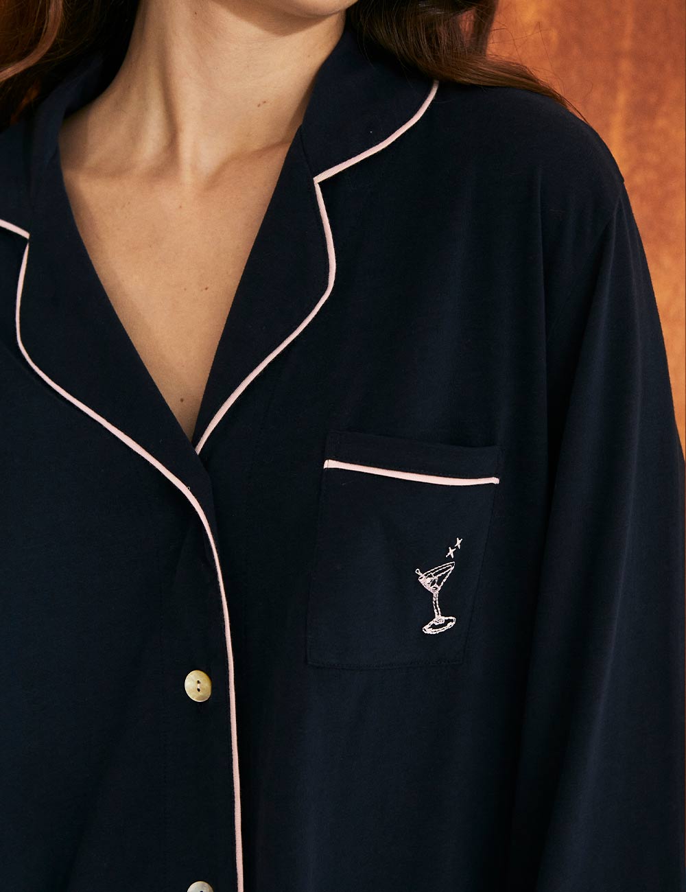 Boyfriend Vera PJ Set Midnight Martini