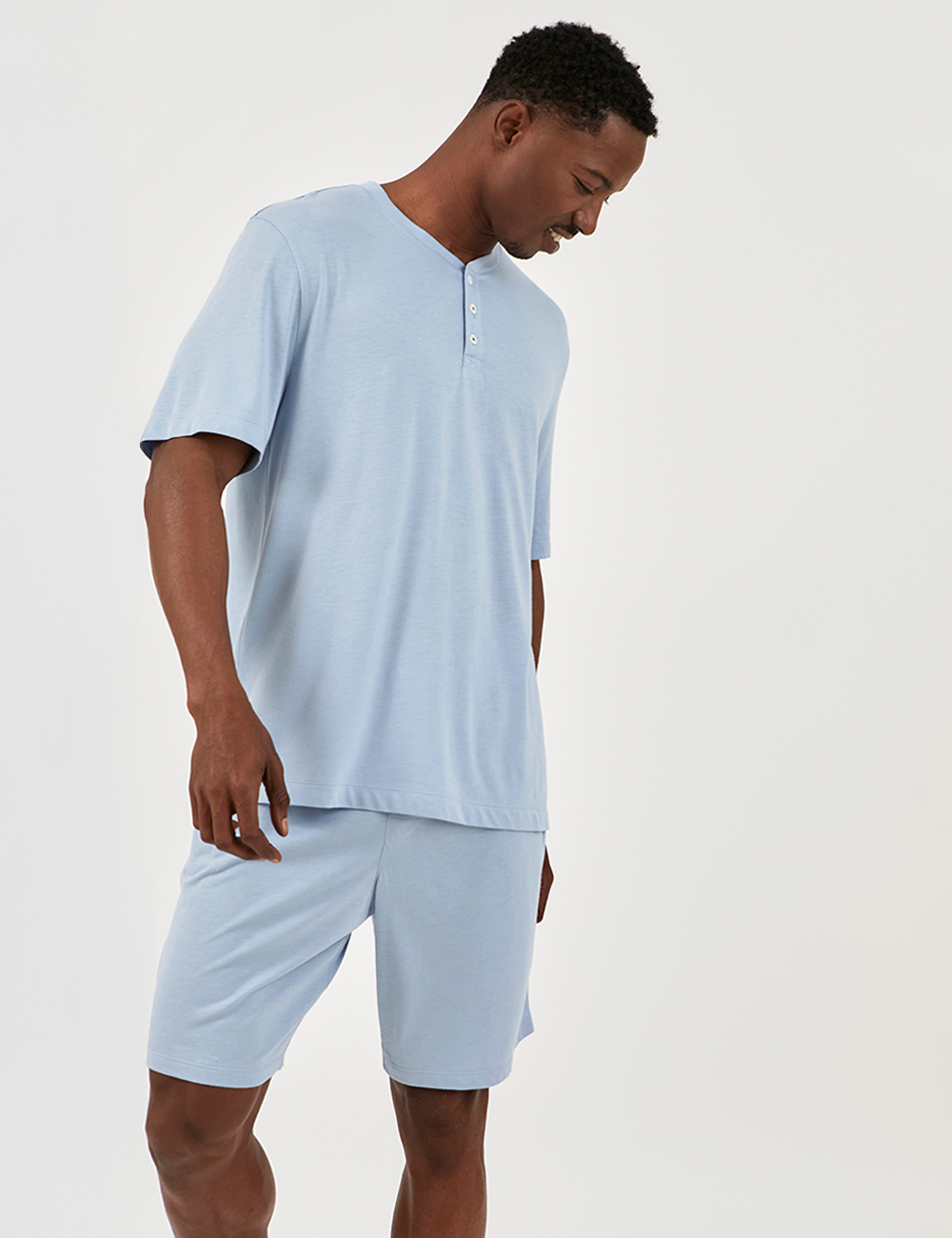 Henley PJ Set Short Morning Sky