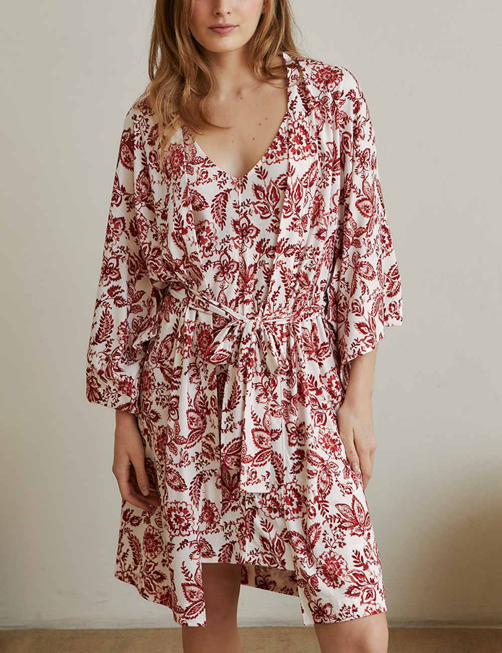Midi Kimono Red Serenade