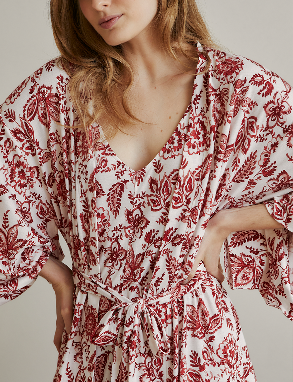 Midi Kimono Red Serenade