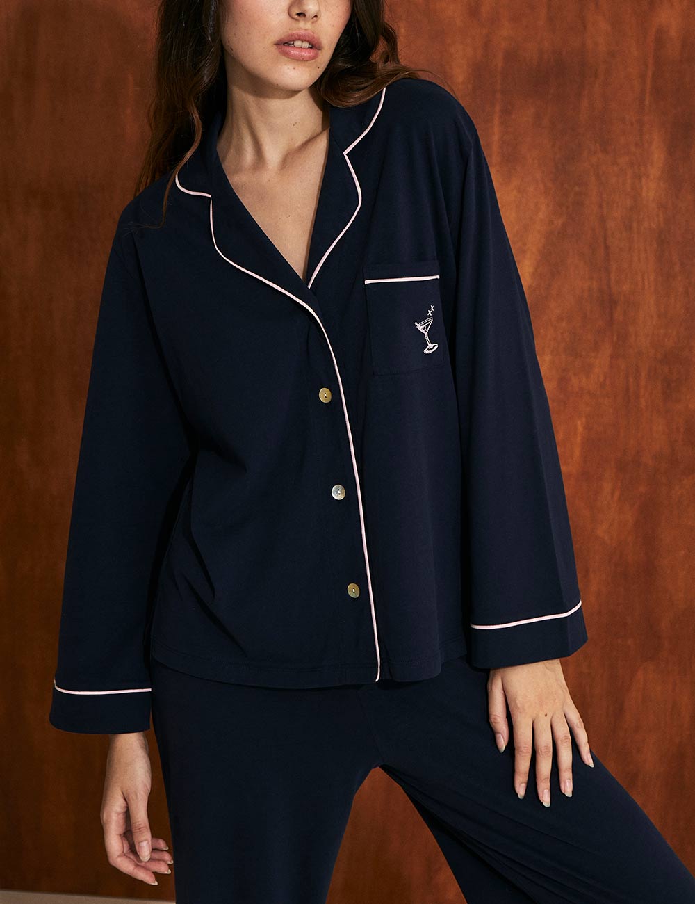 Boyfriend Vera PJ Set Midnight Martini