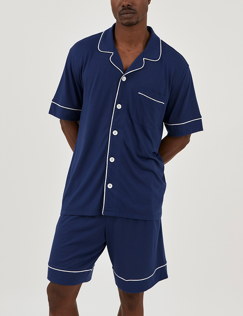 Men PJ Set Short Sapphire Blue
