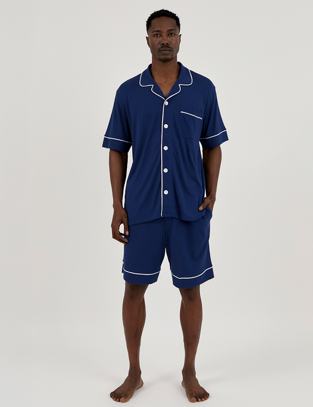 Men PJ Set Short Sapphire Blue