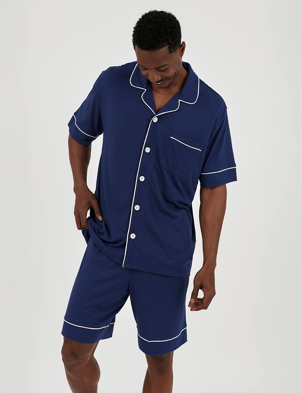 Men PJ Set Short Sapphire Blue