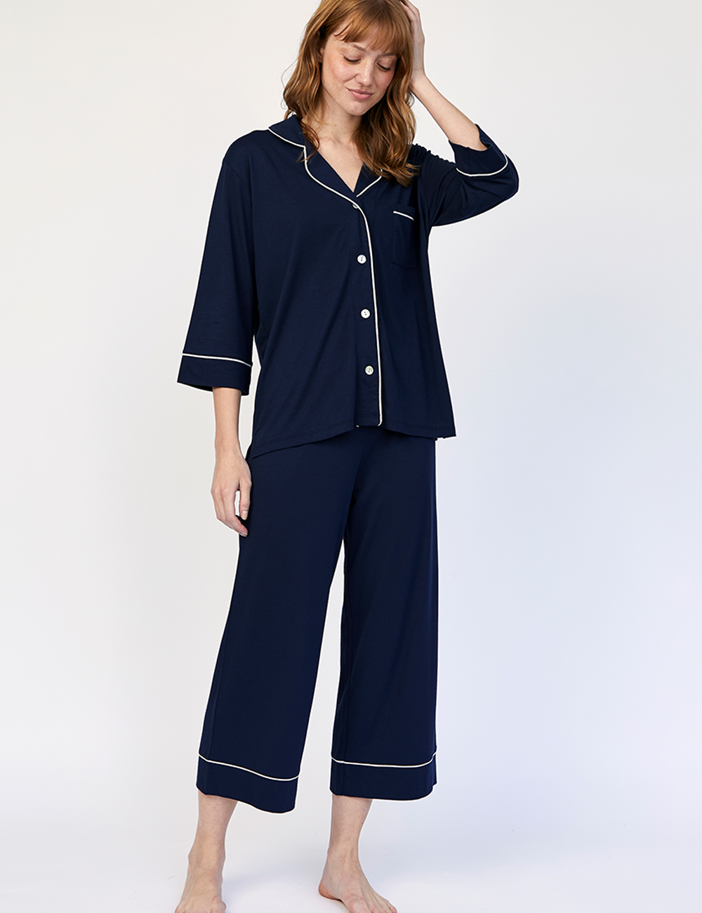 Boyfriend Midi PJ Set Indigo