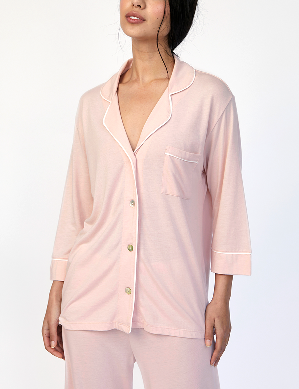 Boyfriend Midi PJ Set Light Rosebloom