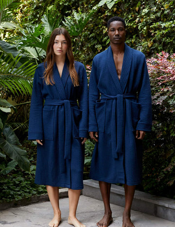 Jacquard Robe Indigo