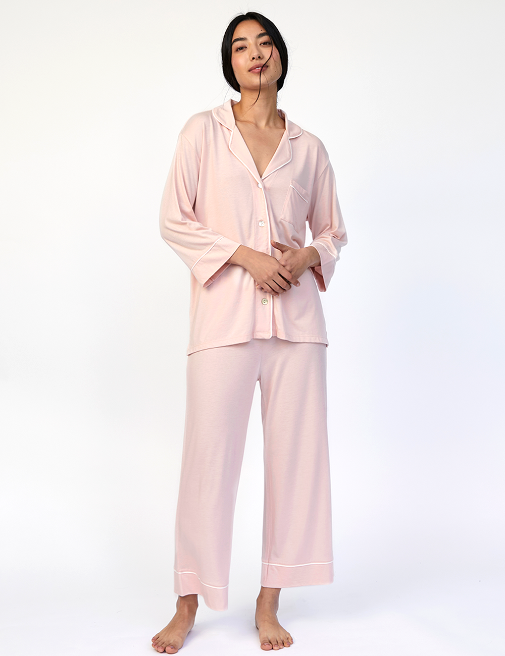 Boyfriend Midi PJ Set Light Rosebloom