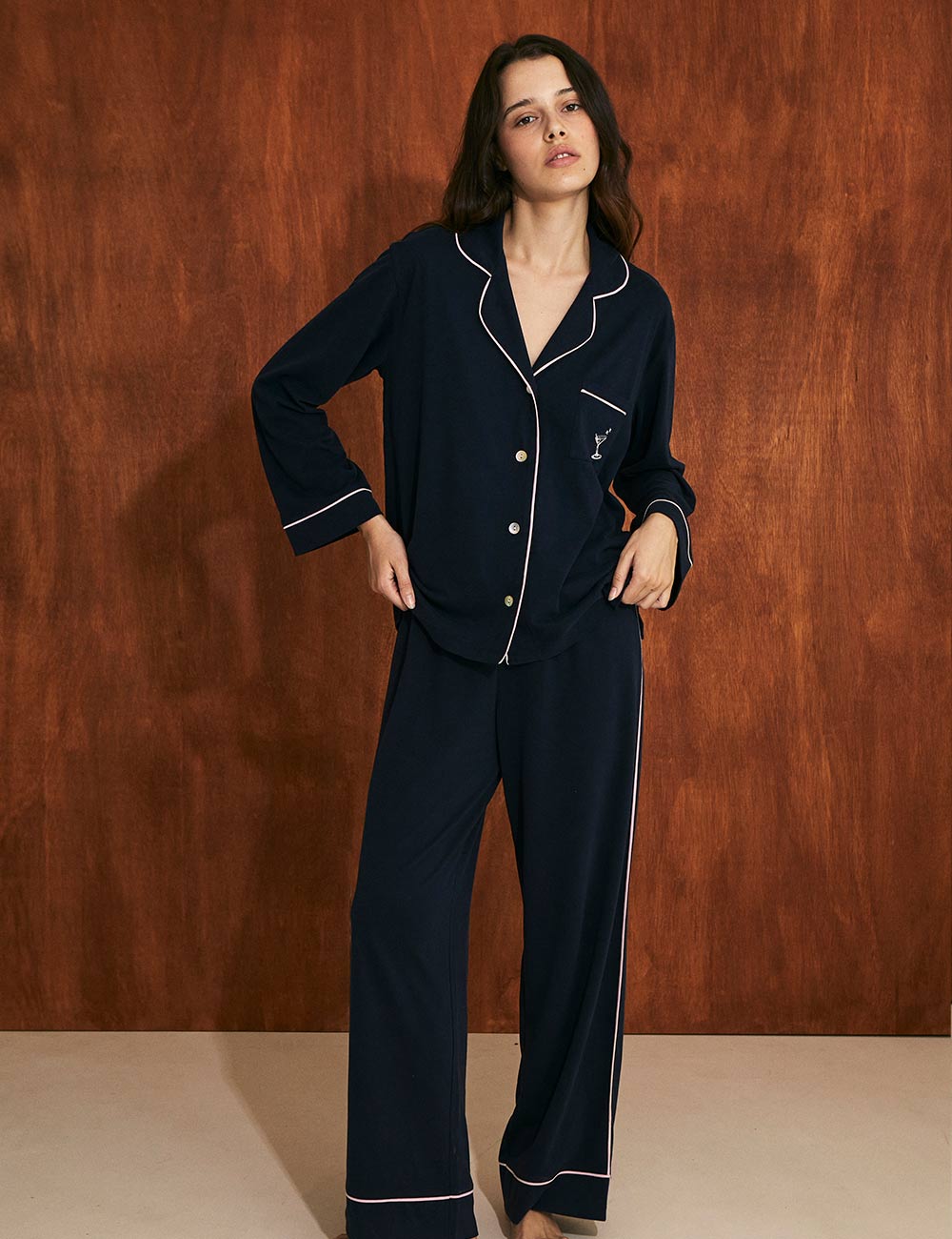 Boyfriend Vera PJ Set Midnight Martini