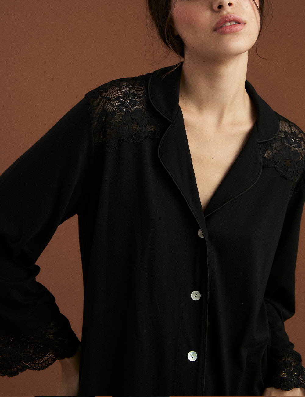 Boyfriend Vera PJ Set Bridal Black