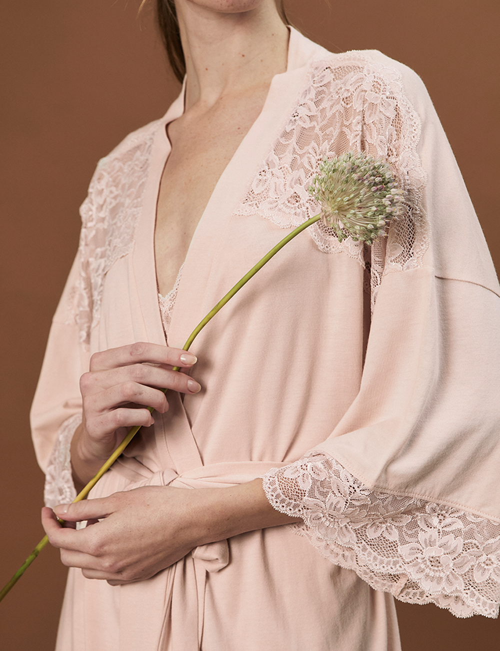 Eliza Robe Bridal Shell Rose