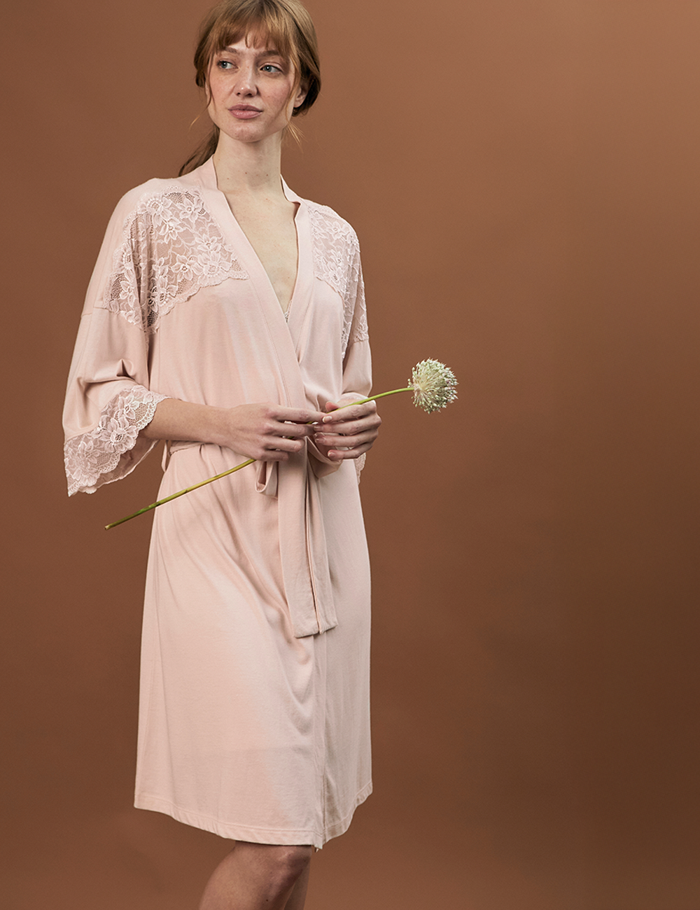Eliza Robe Bridal Shell Rose