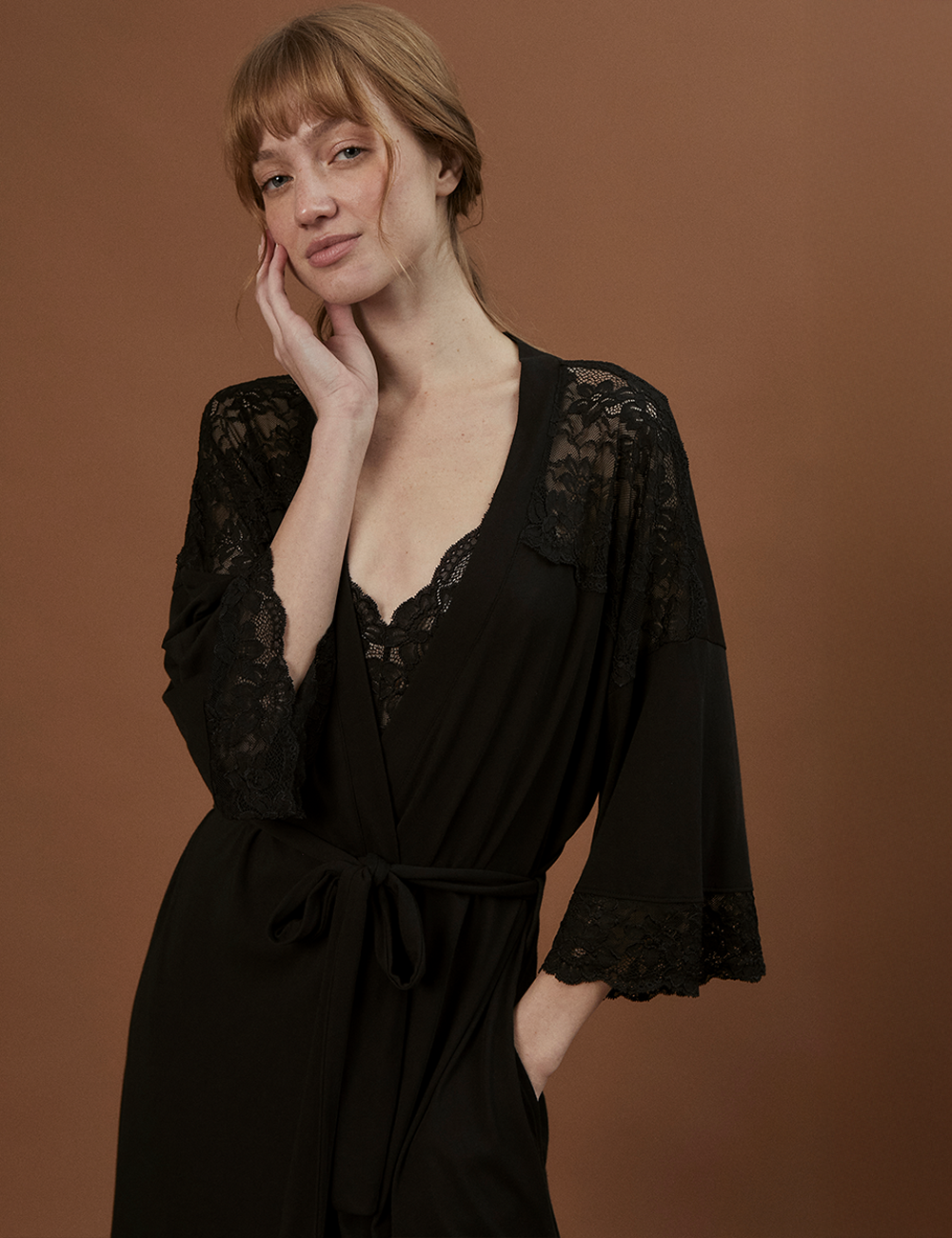 Eliza Robe Maxi Bridal Black